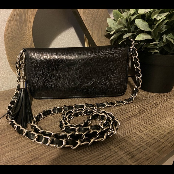 🖤 ⛓ Chanel Timeless Zippy Wallet on a Chain WOC Crossbody - Picture 1 of 11